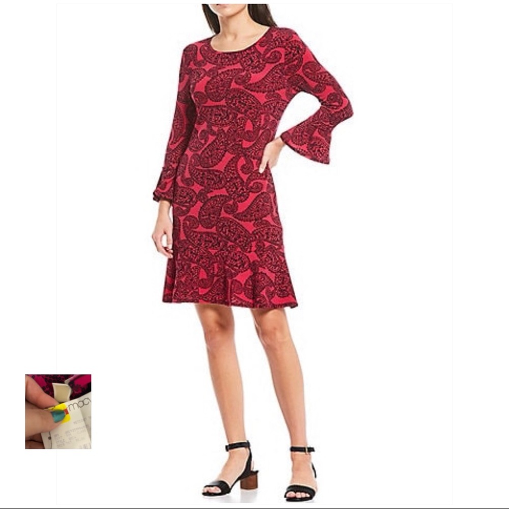 MICHAEL KORS NWT Pink Paisley Print Flounce Dress